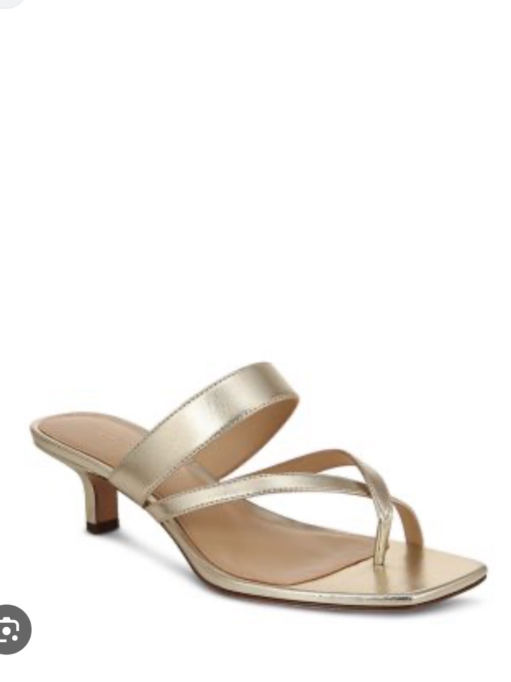 Veronica Beard Platinum Metallic Gold Strappy Mule Sandal Sz 7.5